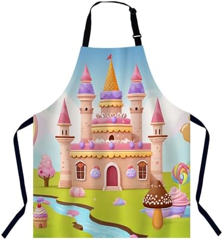 Candy city with cake castle Chefs Apron, Cooking and Baking Apron for Men and Women, Kitchen Apron, Butchers Apron, BBQ & Catering Bibs by Unknown