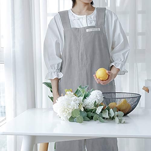 HANEE Cotton Aprons for Women and Men | Cross-Back Apron with Pockets - Image 6