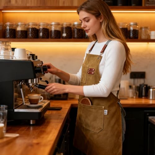 Chef Apron Bib Apron with 2 Large Pockets Adjustable Neck Strap Kitchen Apron Cooking Apron Stripes Baking Apron - Image 4