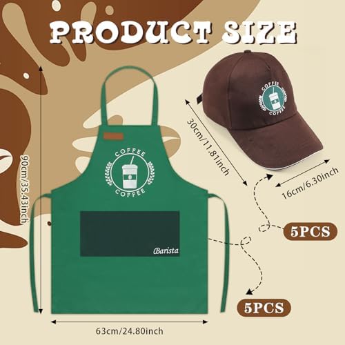 Zoooyawn Barista Halloween Costume for Adult Coffee Costume Apron and Hat for Halloween Kitchen Cooking - Image 2