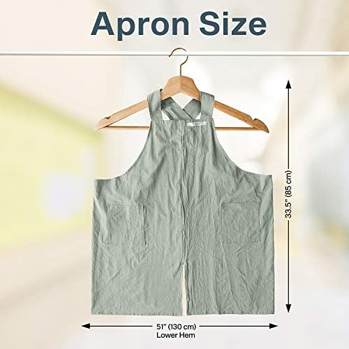 HANEE Cotton Aprons for Women and Men | Cross-Back Apron with Pockets - Image 5