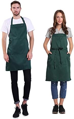 BIGHAS Adjustable Bib Apron with Long Ties for Women Men 18 Colors Chef Kitchen Cooking - Image 2