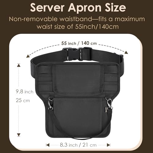 Likesing Server Apron, Serving Apron with Pockets for Waitress, Waiter Waist Tool Pouch Bag with 59'' Adjustable Belt - Image 2
