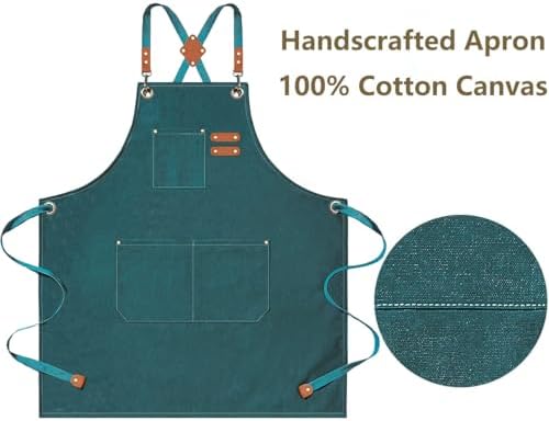 AFUN Aprons for Men Women with Large Pockets, 16-Ounce Cotton Canvas Cross Back Apron - Image 5