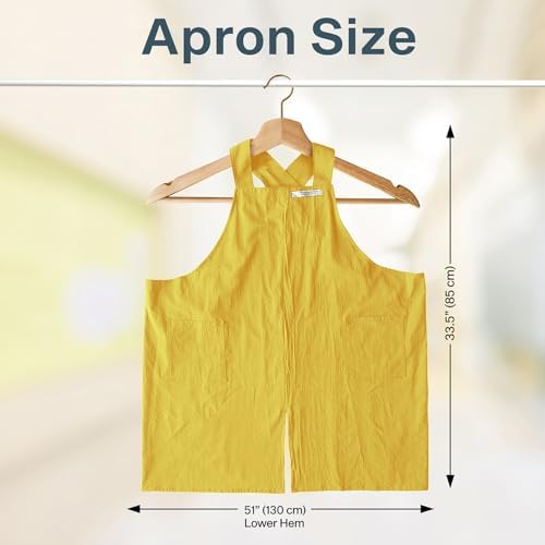 HANEE Cotton Aprons for Women and Men | Cross-Back Apron with Pockets - Image 5