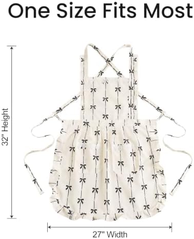 Aoomzoon Cute Aprons for Women with Pockets for Cooking Kitchen Gifts | Adjustable Cross Back Straps Ease Neck Strain, One size Fits Most for Cooking, Grilling and Painting, Gifts for Women - Image 4