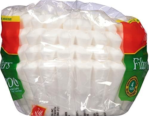 Melitta Junior Basket Coffee Filters 200-Count, White, 4-6 Cups (Pack of 3)