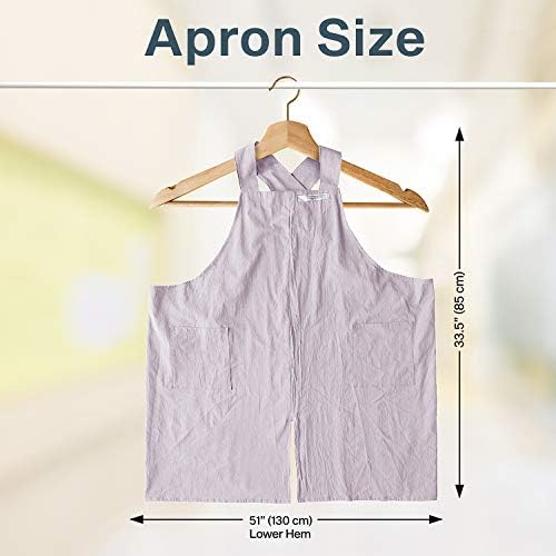HANEE Cotton Aprons for Women and Men | Cross-Back Apron with Pockets - Image 5