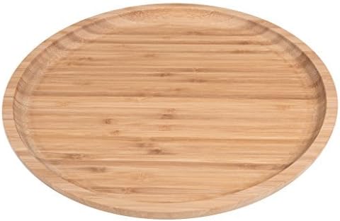 2-Pack Bamboo Round Plates ,12 Inches Cheese Plates Coffee Tea Serving Tray Fruit platters Party Dinner Plates Sour Candy Tray