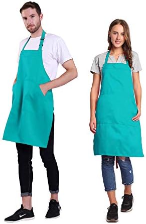 BIGHAS Adjustable Bib Apron with Long Ties for Women Men 18 Colors Chef Kitchen Cooking - Image 2