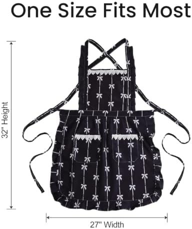 Aoomzoon Cute Aprons for Women with Pockets for Cooking Kitchen Gifts | Adjustable Cross Back Straps Ease Neck Strain, One size Fits Most for Cooking, Grilling and Painting, Gifts for Women - Image 4