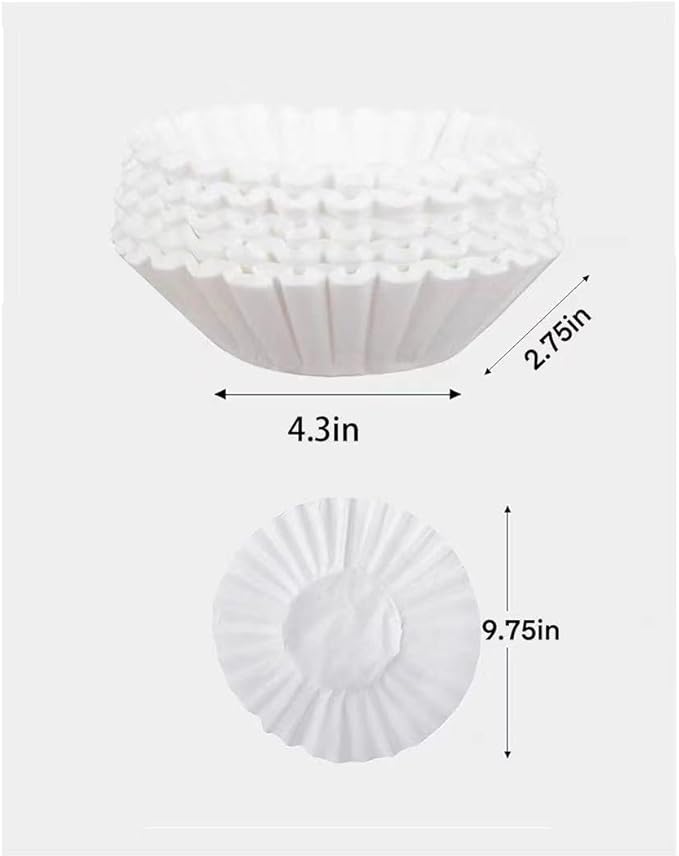 12-Cup Commercial Coffee Filters, Large Coffee Filters，Premium Quality, (9 ¾ Inch x 4 ¼ Inch) All-Natural, Big & Tall Filters Compatible with Coffee Machines - Woman Owned（300 Pack）