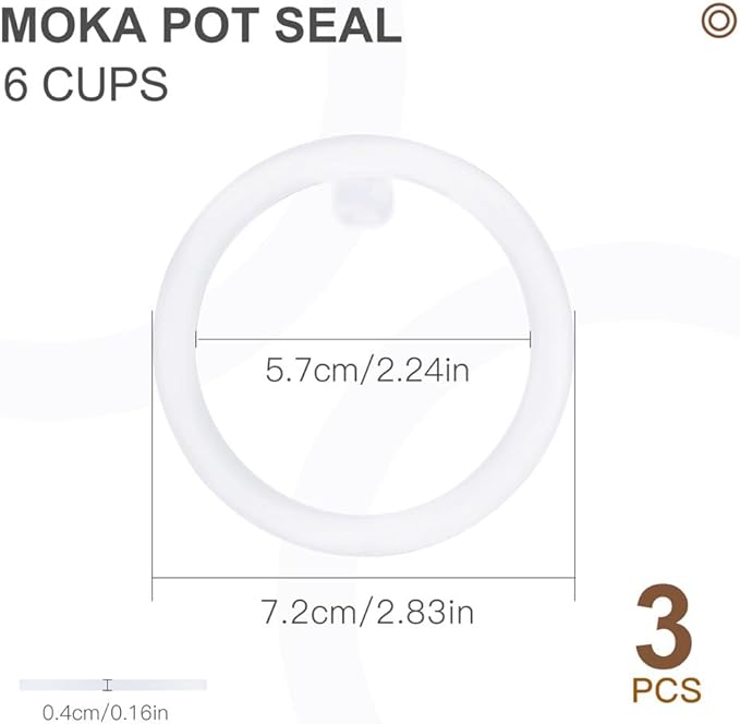 wedrink 1 Filter and 3 Silicone Gasket Seals Replacement for Stainless Steel Moka Pot and Stovetop Espresso Coffee Maker(6 Cup)