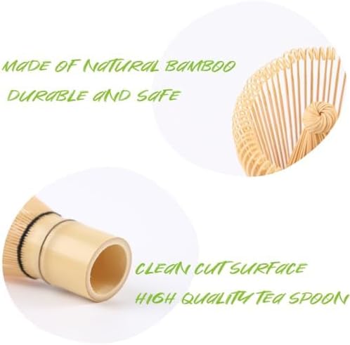 Matcha Whisk Set Matcha Set Natural Bamboo Set for Tea Ceremony Matcha Powder Brush Tool Included