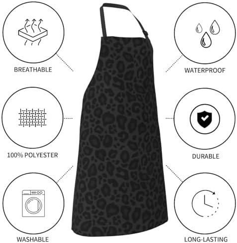 Perinsto Waterproof Apron With 2 Pockets Kitchen Chef Aprons Bibs For Cooking Baking Painting Gardening Grooming - Image 5