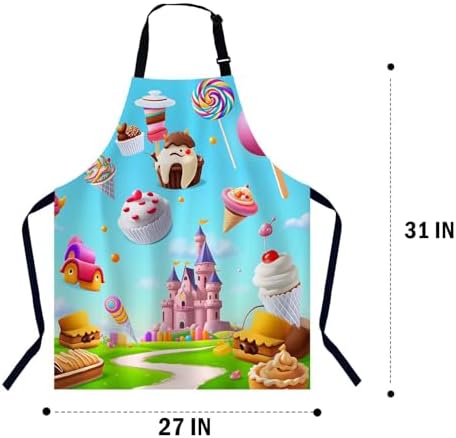 Sweet Candy Land Kitchen Apron for Women Men, Adjustable Apron Chef Bakers Apron Cooking Apron Cooking Baking Gardening - Image 2
