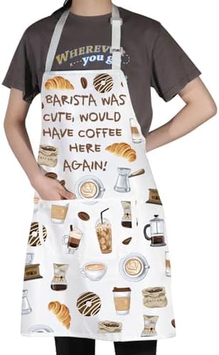 JNIAP Coffee Barista Apron Coffee Shop Apron It's A Good Day To Get A Coffee Gifts Coffee Apron For Women Men