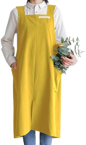 HANEE Cotton Aprons for Women and Men | Cross-Back Apron with Pockets by Hanee