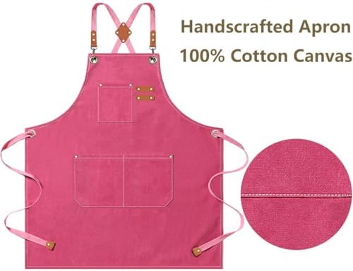 AFUN Aprons for Men Women with Large Pockets, 16-Ounce Cotton Canvas Cross Back Apron - Image 5