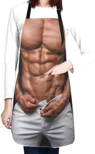 Apron Strong people waterproof work apron for kitchen cooking BBQ party perfect holiday gift with 2 Pockets by Unknown