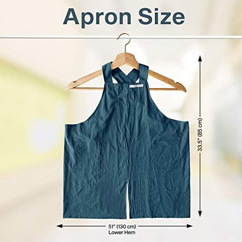 HANEE Cotton Aprons for Women and Men | Cross-Back Apron with Pockets - Image 5