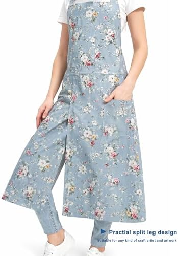 Molaxhome Split Pottery Apron with 3 Pockets Unisex with Adjustable Strap | Cotton Blend,Kitchen Apron,for Ceramics,Gardening,Kitchen Cooking - Image 7