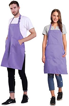 BIGHAS Adjustable Bib Apron with Long Ties for Women Men 18 Colors Chef Kitchen Cooking - Image 2