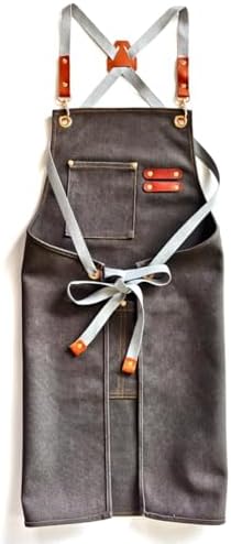 Chef Apron Bib Apron with 2 Large Pockets Adjustable Neck Strap Kitchen Apron Cooking Apron Stripes Baking Apron - Image 2
