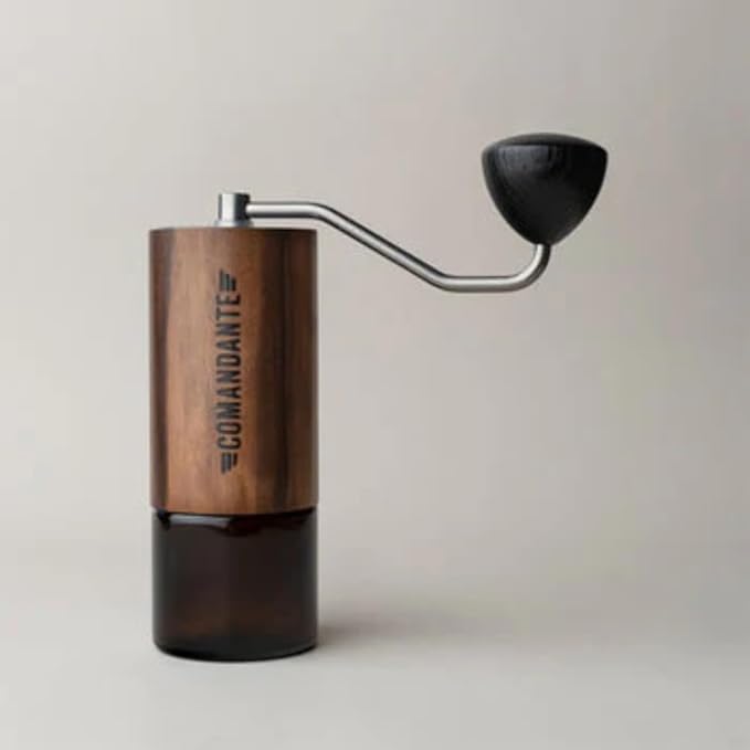Comandante C40 MK4 Liquid Amber Manual Coffee Grinder, Stainless Steel, Silver/Brown
