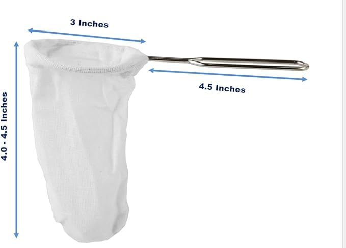 Thai Tea Filter (3 Inches) Reusable Traditional Thai style/Coffee/Tea Strainer/Cloth Tea Filter/Muslin Cloth Strainer Made in Thailand