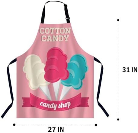 Cotton Candy Kitchen Apron for Women Men, Unisex Adjustable Cooking Apron, Waterproof Apron for Home Kitchen, Restaurant, Coffee House - Image 2
