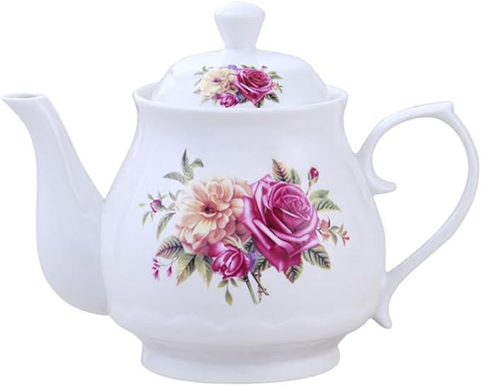 123Arts Teapot, Flower Teapot, Ceramic Tea Pot, Tea Pot for Home Office, 26oz,800ml