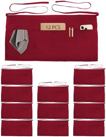 Xeoxarel Aprons with 4 Pockets (Available in 3 Pack / 7 Pack) 23.5'' X 11.5'' by XeoxarelWomensvests