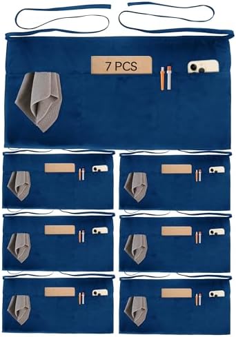 Xeoxarel Aprons with 4 Pockets (Available in 3 Pack / 7 Pack) 23.5'' X 11.5'' by XeoxarelWomensvests