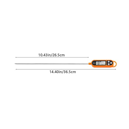 1/3pcs Candy Thermometer Digital Instant Read for Meat Kitchen Cooking Food Oil Deep Fry BBQ Grill Smoker (1, 14.4in)