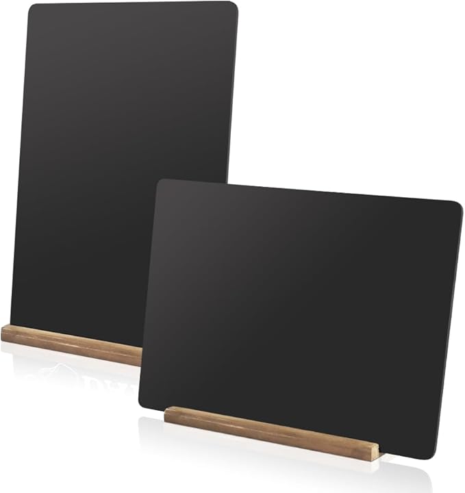 Double-Sided Tabletop Chalkboard Set Wooden Chalkboards Store Signs for Café Menus Retail Signs Event Displays Welcome Messages Bars Weddings (11.8" Hx8.4 W Black5)