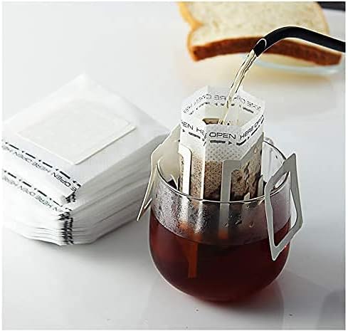 50Pcs Portable Coffee Filter Paper Bag Hanging Ear Drip Coffee Bag Single Serve Disposable Drip Coffee Filter Bag Perfect for Travel, Camping, Home, Office