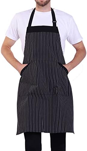 BIGHAS Adjustable Bib Apron with Long Ties for Women Men 18 Colors Chef Kitchen Cooking by BIGHAS