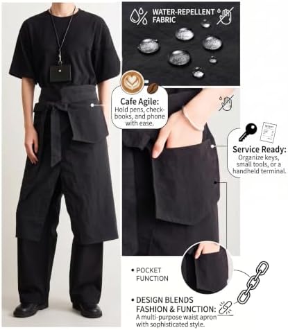 Waterproof Split Leg Half Apron Nylon Bistro Apron Pottery Artists - Image 3