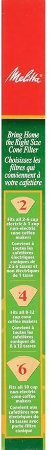 Melitta Cone Coffee Filters Number 6 40 Count (Pack of 2)