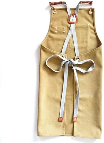 Chef Apron Bib Apron with 2 Large Pockets Adjustable Neck Strap Kitchen Apron Cooking Apron Stripes Baking Apron - Image 5