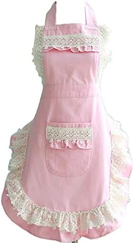 Hyzrz Lovely Home Work Adjustable Apron Cake Kitchen Cooking Women Girls Aprons With Pocket for Gift, Pink by Hyzrz