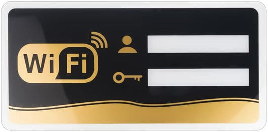 WiFi Password Sign - Acrylic WiFi Network Sign with Self-Stick Wall Mount for Restaurant, Office, Home, Bar, Coffee (11.8"L x 5.9"W)