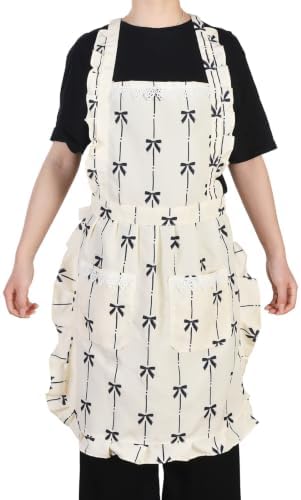 Aoomzoon Cute Aprons for Women with Pockets for Cooking Kitchen Gifts | Adjustable Cross Back Straps Ease Neck Strain, One size Fits Most for Cooking, Grilling and Painting, Gifts for Women - Image 7