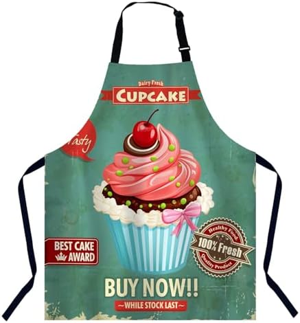 Vintage Cupcake Chefs Apron, Cooking and Baking Apron for Men and Women, Kitchen Apron, Butchers Apron, BBQ & Catering Bibs by Unknown