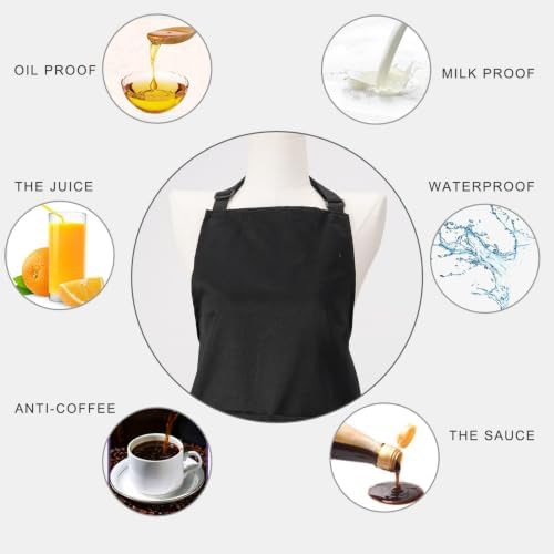 Kitchen Bib Chef Apron for Women Men with Pockets | Waterproof, Large Pockets, Adjustable Neck Strap, For Cooking, Painting, Pottery, Ceramics - Image 3