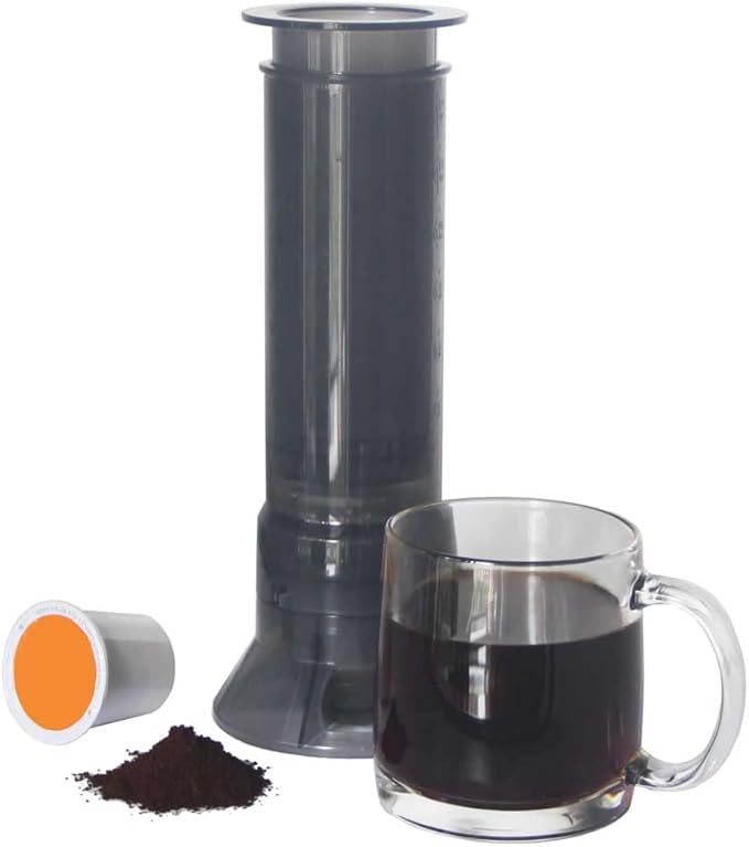 Portable Travel Coffee Maker Press, Camping Coffee Press, Travel K Cup Coffee Maker - Instantly Makes Delicious Coffee, Compatible with K Cups and Ground Coffee, 4~12 OZ One Shot