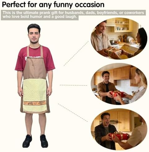 Chef Apron Bib Apron with 2 Large Pockets Adjustable Neck Strap Kitchen Apron Cooking Apron Stripes Baking Apron - Image 5