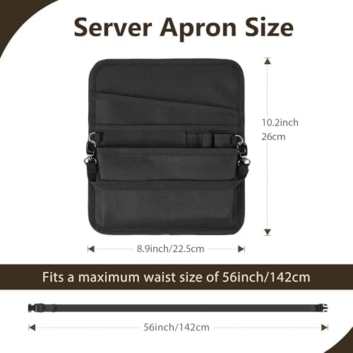 Likesing Server Apron, Serving Apron with Pockets for Waitress, Waiter Waist Tool Pouch Bag with 59'' Adjustable Belt - Image 2
