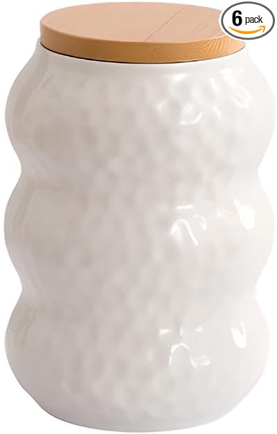 Ceramic Container, Ceramic Jar with Lid, Stackable Containers with Airtight Seal Container Kitchen Food Storage Jars for Serving Ground Coffee, Tea, Sugar, Spice and More (medium 15oz/450ml)